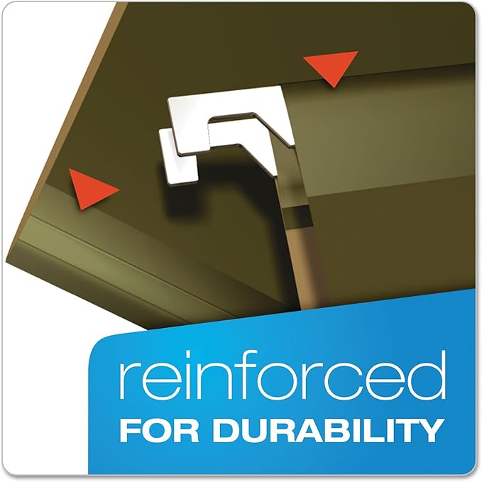 Pendaflex 04152X1 Reinforced 1" Extra Capacity Hanging Folders, Standard Green - Image 4