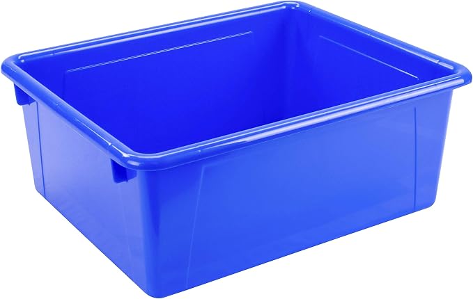 Storex Letter Size Deep Storage Tray – Organizer Bin with Non-Snap Lid for Classroom, Office and Home, Assorted Colors, 5-Pack (62542A05C) - Image 7