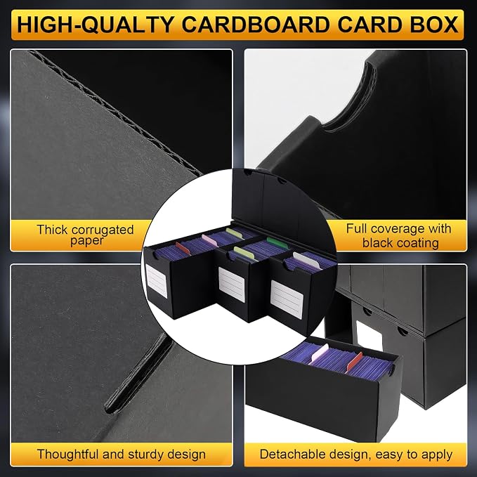 Trading Card Storage Box, 14400+ Card Organizer with 24 Inner Boxes & 72 Card Dividers, Fits Sleeved Cards & Toploaders for MTG, TCG, YGO, PTCG, Sports Cards, with Labels & Tapes - Image 5