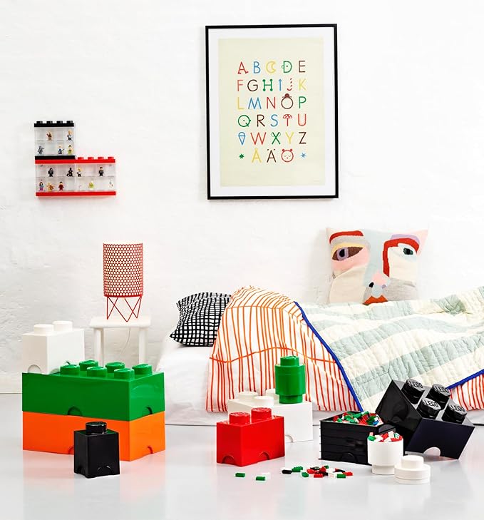 Room Copenhagen, LEGO Brick Box Stackable Storage Containers - Organizational Building Blockss - 19.69 x 9.84 x 7.09 Inches - Brick 8, Bright Red | Large 19.69 x 9.84 x 7.09 in Plastic Bin, Organizational Building Block for Toy Bricks, PVC Free Polypro... - Image 4