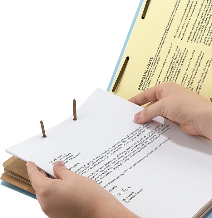 Smead 100% Recycled Pressboard Classification File Folder, 3 Dividers, 3" Expansion, Legal Size, Blue, 10 per Box (19090) - Image 3
