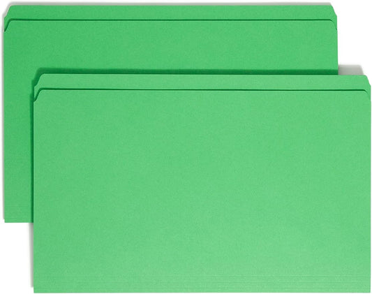 Smead File Folder, Reinforced Straight-Cut Tab, Legal Size, Green, 100 per Box (17110) by SMEAD