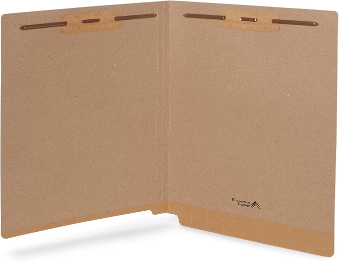 Blue Summit Supplies 50 Brown Fastener File Folders, Reinforced Metal Pronged Tab Files, Letter Size, Kraft | Reinforced end tab, letter size, 11pt, 2 prong bonded fasteners, for medical files, reports, and office records - Image 3