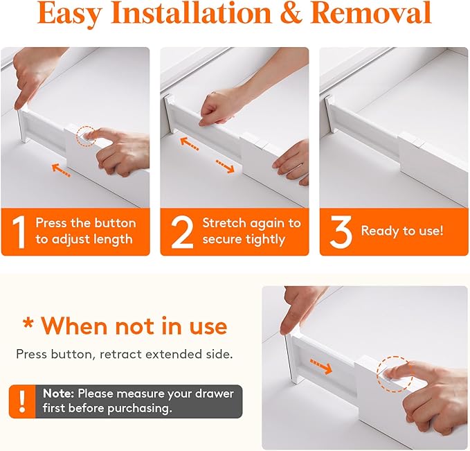 Lifewit 4" High Upgrade Drawer Divider, Adjustable Drawer Organizer Clothes | 13.5"-22" Expandable Plastic Drawer Separator for Dresser, Kitchen, Closet, Nursery, Office Organization & Storage, 12 Pack - Image 4