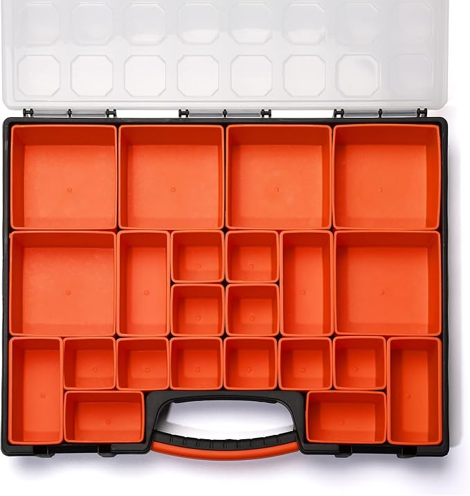 EMENTOL 2PCS Multi-Purpose Portable Organizer Box Set with 44-Removable Compartments, 2 Pieces Professional Boxes with Dimension 16.2"L*13"W*2.3"H - Image 2