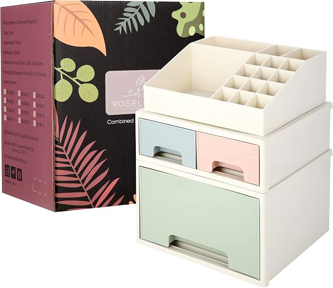 Desktop Organizer, Stationery Organizer Box, Pen/Pencil, Remote Control, Office Supplies, Business Card Holder, Free Combination, [TAF-11] w/ 3 Drawers + 16 Slots - Image 6
