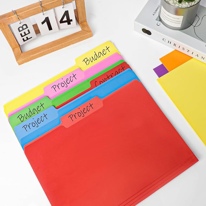 240 Pack Colored File Folders, 1/3 Cut Tab File Folders Letter Size 8.5 x 11 Inch, Assorted 8 Colors Filing Folder for Office School Business - Image 2