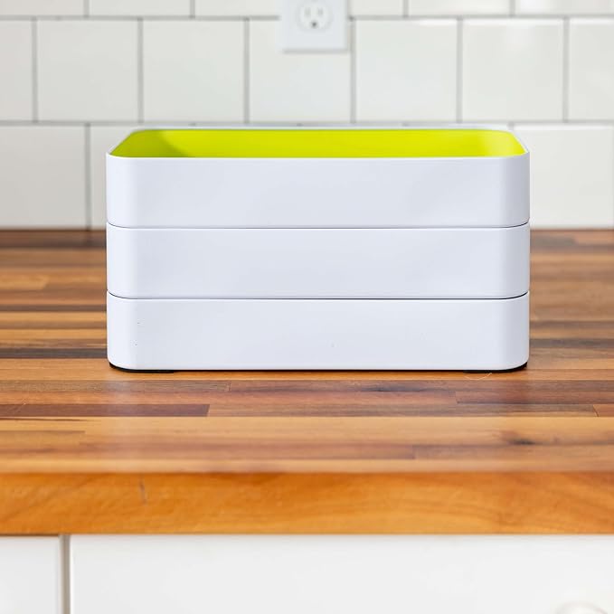 Three by Three Seattle Metal Drawer Organizer Tray Set, 6-Pc, 2" (Assorted) | Deep 2" food-safe colorful metal bins; soft non-scratch base; kitchen, vanity, bathroom & office drawer storage - Image 7