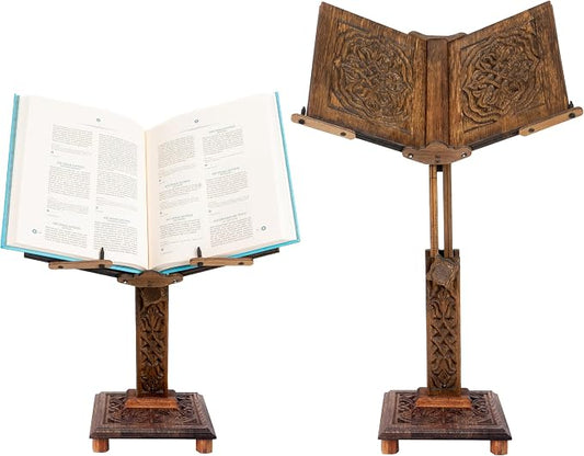 Adjustable Wooden Book Stand | Quran, Bible Holder Lectern | Cookbook Stand, Desktop Bookstand by VOGUEHOMEDECOR