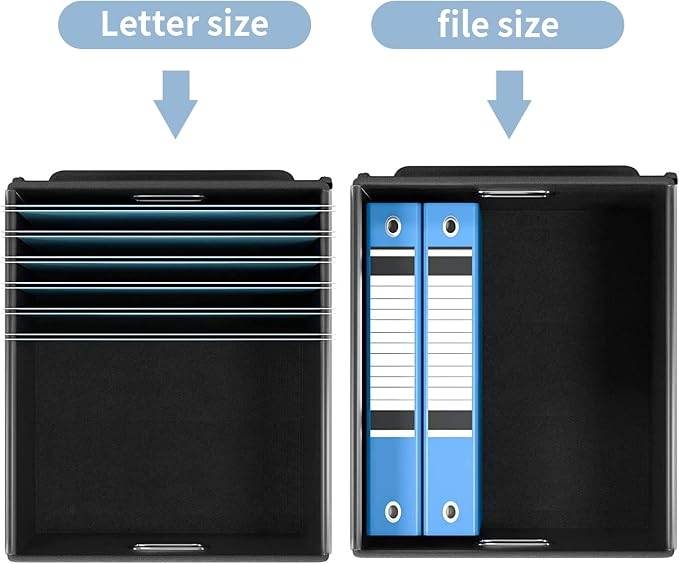 File Organizer Box with Lids, Collapsible File Folder Organizer | File Box with Plastic Slides for Document, Filing Bin for Letter Size Hanging File Folders (1 Pack, Powderblue) - Image 3