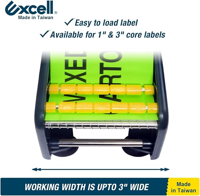 Excell LD-319 Economy Lightweight Label Dispenser (3" Wide, 1"/3" Core) | Lightweight plastic dispenser with 4 non-slip suction cups. Adjustable holder fits 3" wide rolls with 1" & 3" cores. - Image 4
