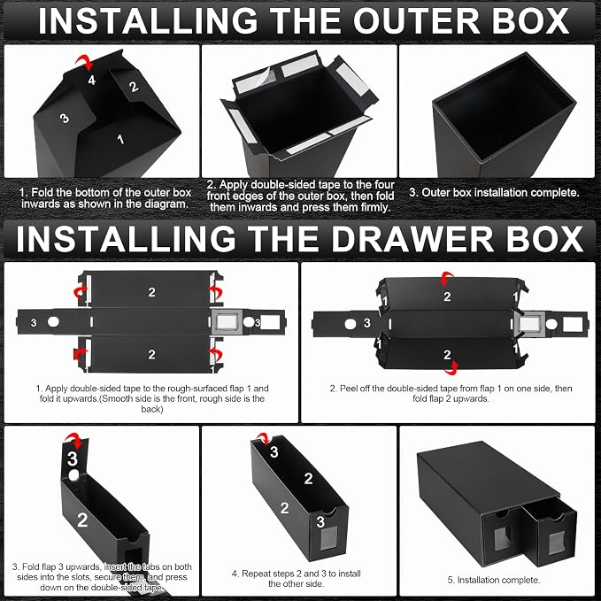 Card Storage Box, 17000+ Trading Card Storage 3400+ Toploader Card Storage Box for Commander Display,with 72 Dividers, Labels & Tapes,Fit for TCG, PTCG, MTG - Image 7