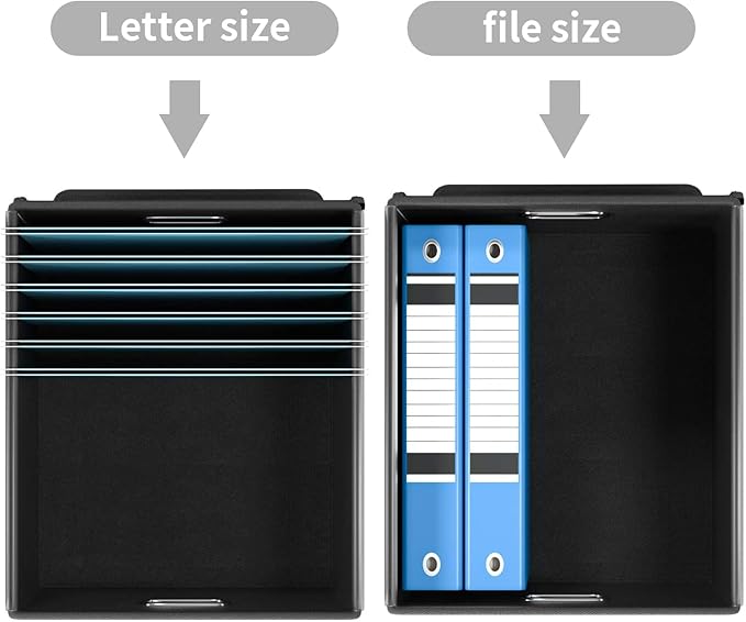 File Organizer Box with Lids, Collapsible File Folder Organizer | File Box with Plastic Slides for Office Document Storage, Filing Bin for Letter Size Hanging File Folders (2 Pack, Gray) - Image 5