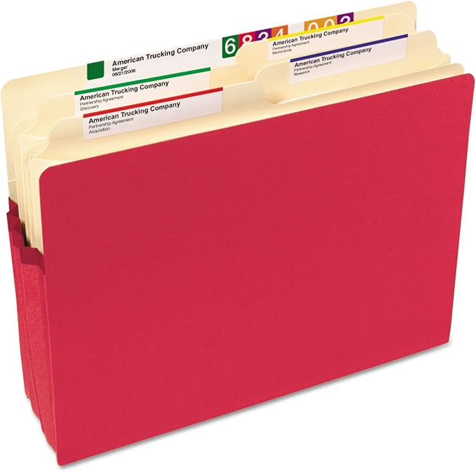 Smead File Pocket, Straight-Cut Tab, 3-1/2" Expansion, Letter Size, Red, 25 per Box (73231) - Image 4