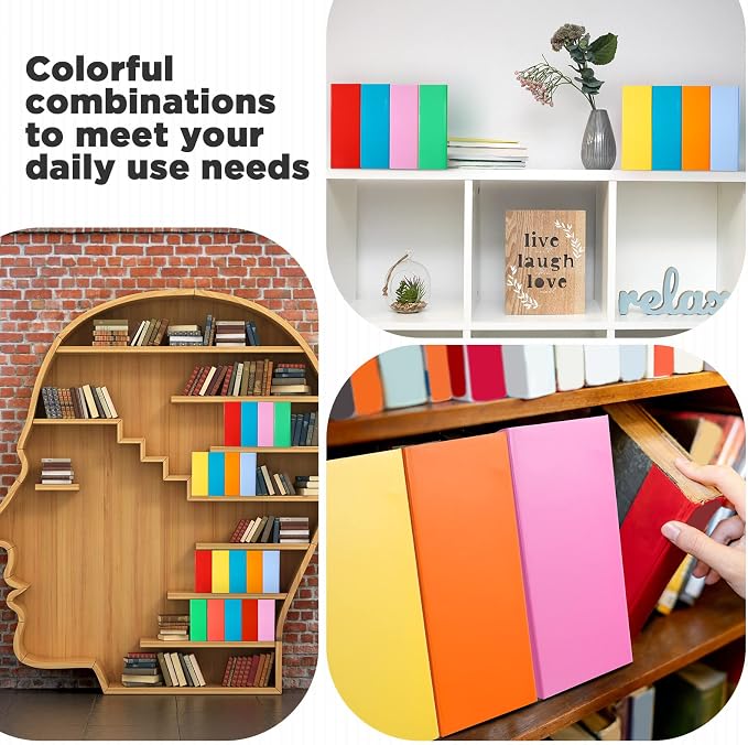 32 Pcs Magazine File Holder Set Including Colored Foldable Desk File Holder Organizer White Label Stickers Cat Pen Cardboard Magazine Storage Box for Document School Office(Solid,Classic) - Image 3