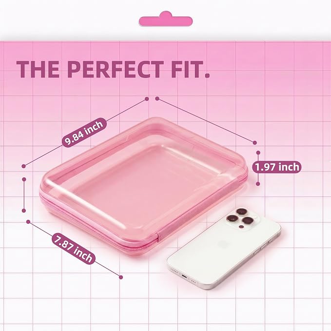 CoiiJoii 3PCS Large Clear Hard Shell Zippered Case, Diaper Bag Organizing Pouches, Waterproof Cosmetic Bag, Storage Organizer Bins. - Image 6