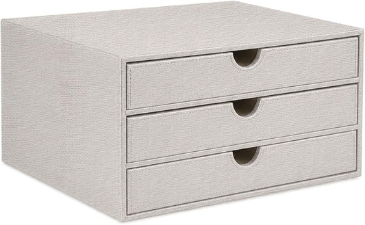 UnionBasic Document Organizer, 3-Drawer File Cabinet Document Storage Box, Office Desktop Filing Organizer, Beige by UnionBasic