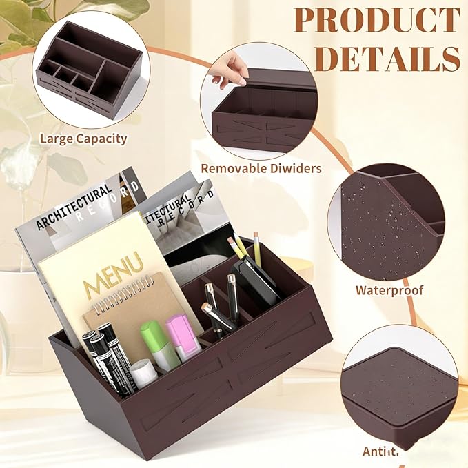 Large Mail Organizer Countertop,Farmhouse Desk and Kitchen Countertop Storage, Letter Sorter, Desk Mail Organizer and Bill Organizer, Desktop File and Paper Holder - Image 5
