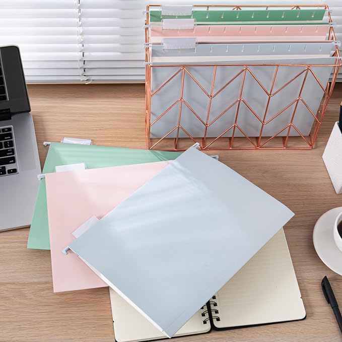 Y YOMA Letter Size - 6 Pack Extra Capacity Hanging File Folders Accordion Decorative Reinforced File Folder Cute Colored Expandable Folder for Office Home with 1/5-Cut Adjustable Tabs, Pastel Color - Image 6