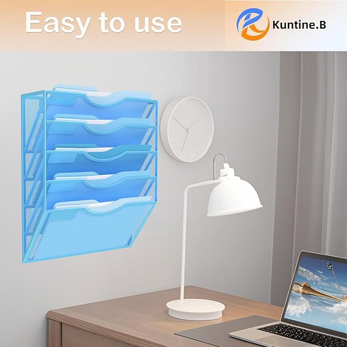 Kuntine.B Wall File Organizer Office Hanging Magazine Holder Wall File Organizer for Office Home - Image 7