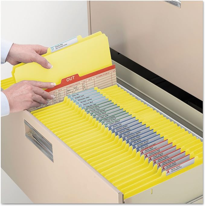 Smead Classification Folder with Prongs, 1 Divider, 2" Fasteners, Letter Size, for Documents Organization, Durable File Organizer for Home, School or Office, Yellow (13704) - Image 6