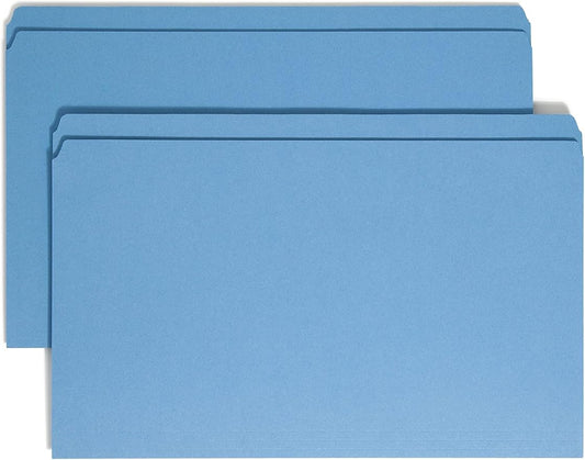 Smead File Folder, Reinforced Straight-Cut Tab, Legal Size, Blue, 100 per Box (17010) by SMEAD
