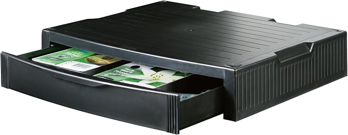 HAN 9250-13, Monitor Stand. Expert Monitor Stand with 1 Drawer, Stable, Stylish and Stackable, Black - Image 2
