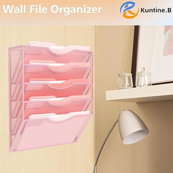 Kuntine.B Wall File Organizer Office Hanging Magazine Holder Wall File Organizer for Office Home - Image 6