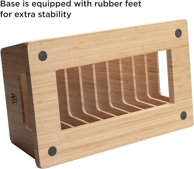 MobileVision Bamboo Desktop File Folder Organizer and Paper Tray, 10 Slots - Image 3