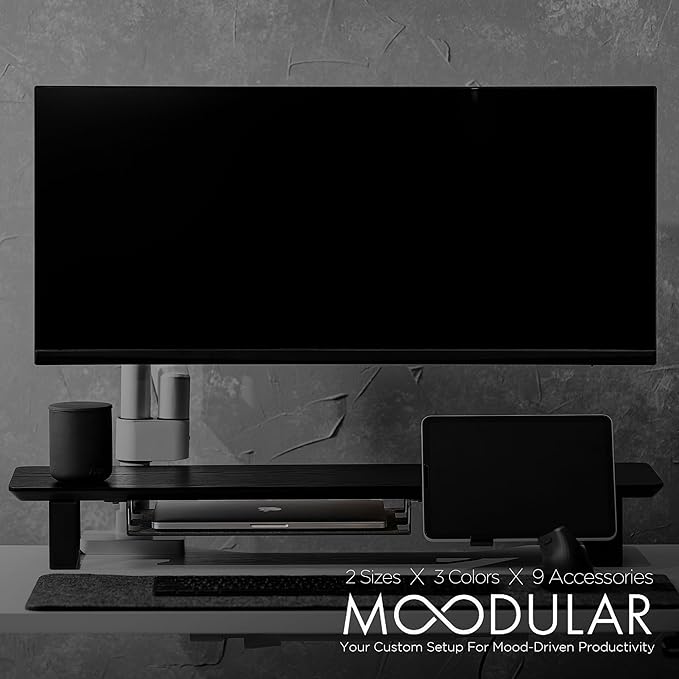 Moodular Storage Tray Add-On for Slide Rails, Do Not Use Alone | Accessory Only, Steel with Felt Lining, Anti-Scratch, Custom-Fit Positioning, Clutter-Free Workspace, Black, MSA-TR - Image 2