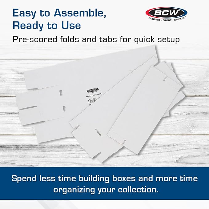 BCW Shoe Storage Card Box - 6 ct | Cardboard Box for Trading Cards, Gaming Cards, and Collectibles | Holds 1600 Standard Cards or 300 3x4 Toploaders | Gaming Card Organizer Box | Assembly Required - Image 5