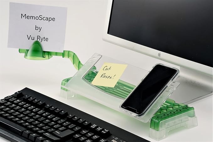MemoScape Adjustable in-Line Document Holder for Typing | Reduces Neck Strain, Improves Focus, Boosts Desk Organization, and Workflow | Paper Holder Stand for Desk and Home Office - Green (VUR 5020) - Image 2