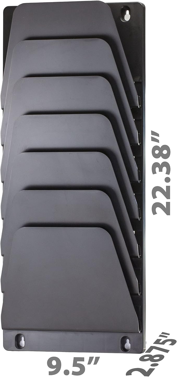 Officemate Wall File Holder, Letter/Legal, 7 Pockets, Black (21505) - Image 3