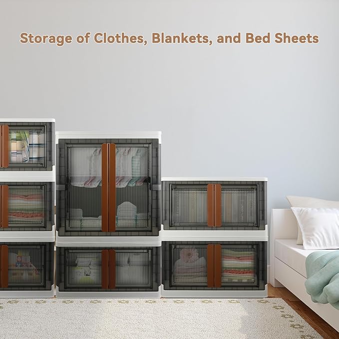 Wardrobe, Closet, Collapsible Storage Cabinet, Useful Box with Large Capacity, 37.5 Gal (142 L), Stackable on Box (19 Gal), Easy Storage of Clothes, Installation Free - Image 4