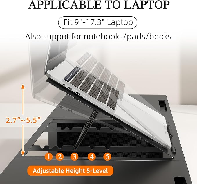 WESTREE Monitor Stand Riser with Adjustable Laptop Stand Riser, Steel Frame Dual Monitor Stand with Two Drawers for 2 Monitors, Desktop Oraganizer Stand for Computer,Laptop,Screen - Image 2