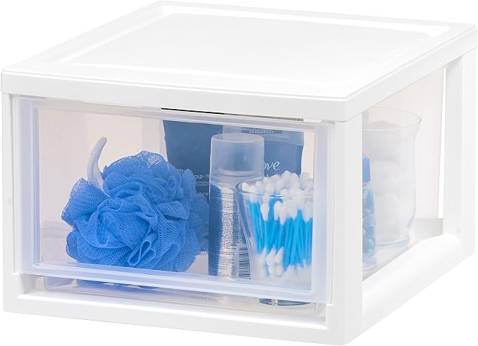 IRIS USA 3-Pack, 14.5 Qt. Stacking Drawer Storage Organizer, White | Store clothing, accessories, pantry items, and household essentials around your home with organized storage solutions - Image 4