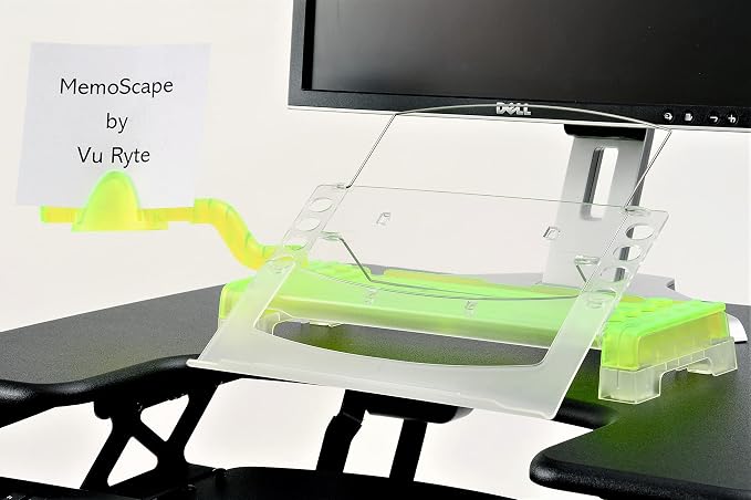 MemoScape Adjustable in-Line Document Holder for Typing | Reduce Neck Strain, Improve Focus, Boost Desk Organization/Workflow | Paper Holder Stand for Desk and Home Office - Chartreuse (VUR 3040) - Image 3