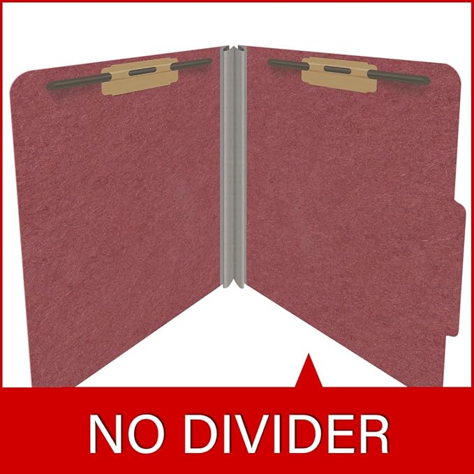 Top Tab Pressboard Folders, Letter Size, 2" exp, Fasteners Pos #1 & #3, Dark Red (Box of 25) - Image 8