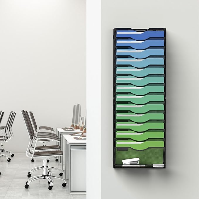 Kuntine.B Wall File Organizer Office Hanging Magazine Holder Wall File Organizer for Office Home - Image 6