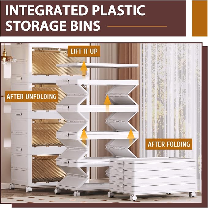 QudraKast 4-Tier Stackable Plastic Storage Bins - 37QT Stackable Storage Bins - Closet Organization and Storage, Suitable for Bedroom, Organization and Storage Boxes for Study, Toy Room, Office - Image 2