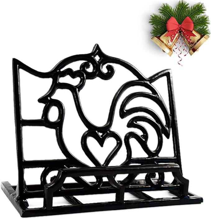 Cookbook Stand, Cast Iron Heavy-Duty Recipe Book Holder, Kitchen Vintage Recipe Book Holder, Reading Rest Holder for Easel/Counter/Books/Magazine/iPad/Bible, Coffee Gold by Minluful