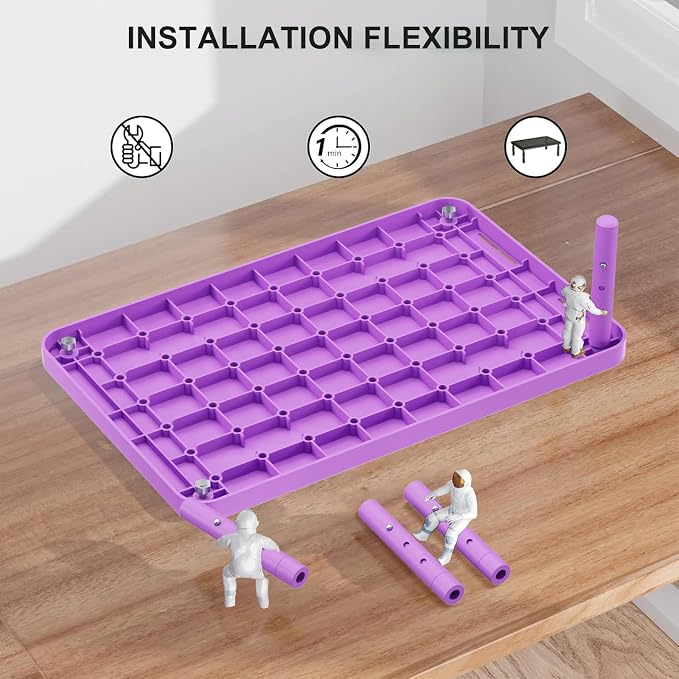 WALI Computer Monitor Stand for Desk, Adjustable Laptop Riser, up to 44 lbs | Desk Monitor Riser Underneath Storage, Fits Notebook, Laptops, Printers, for Home, Office, School(PTT001-V), Violet - Image 8