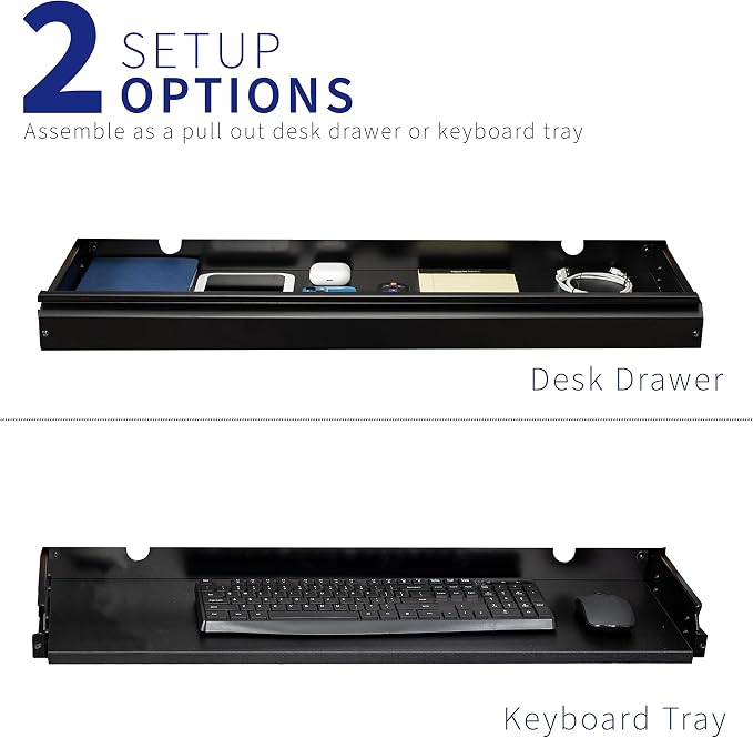 VIVO Large 33 inch Under Desk Slide Out Storage Drawer Organizer, Black, DESK-DR33-B - Image 5