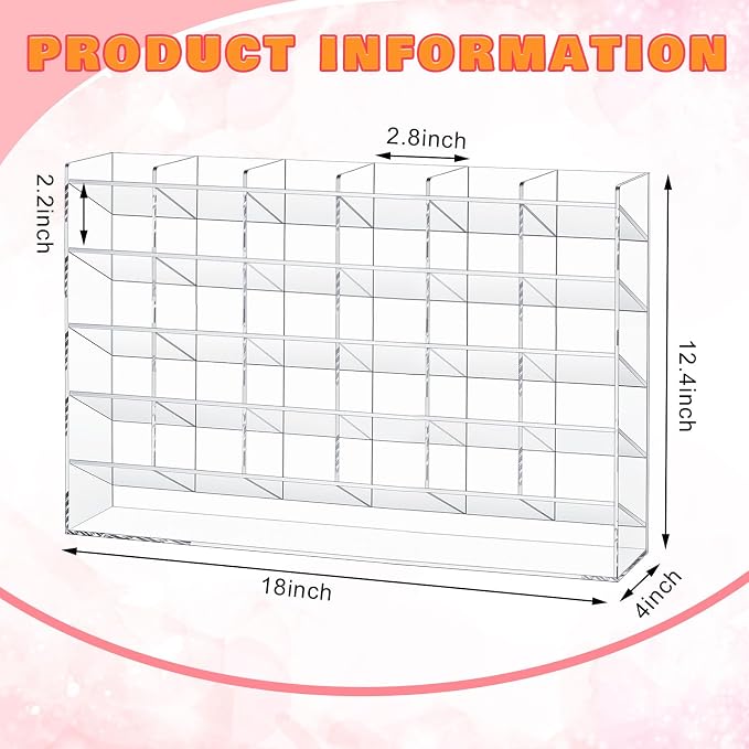 MotiMind Acrylic Pen Organizer Storage for 350 Markers Vertical Marker Organizer Acrylic Pen Display Holder for Office Desk Desktop Stationery Pencil Storage, Clear, 18 x 4 x 12.4 Inch - Image 2
