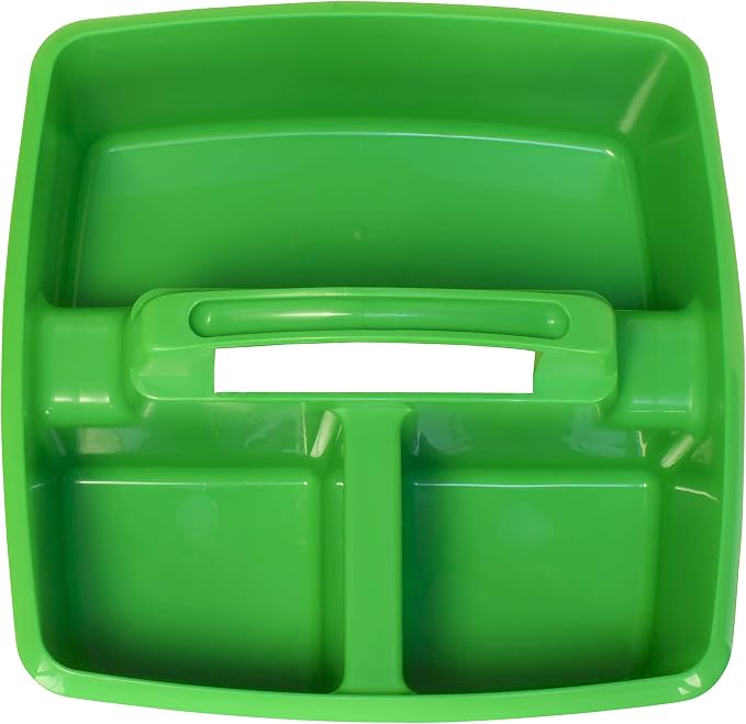 Storex 3-Compartment Small Caddy – Multipurpose Classroom Organizer with Handle, Green, 5-Pack (00951U06C) - Image 6