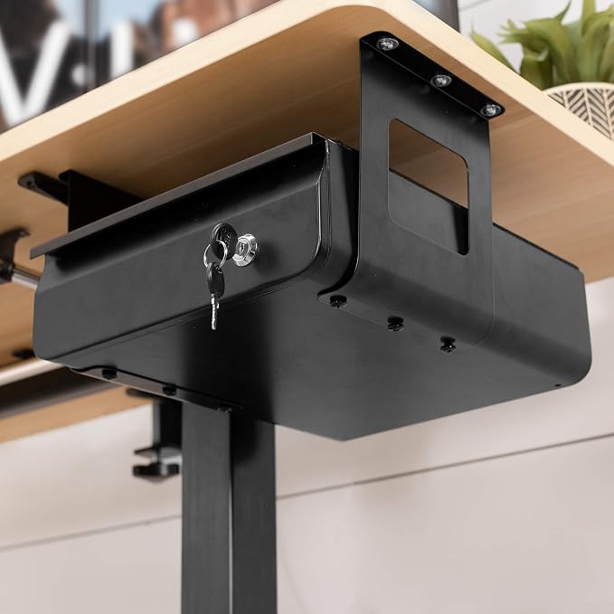 VIVO Black 12 x 14 inch Under Desk Drawer, DESK-AC03L-B | Sturdy Steel Design, Secure Locking Drawer, Home Office Storage Organizer, Holds 11 lbs - Image 5