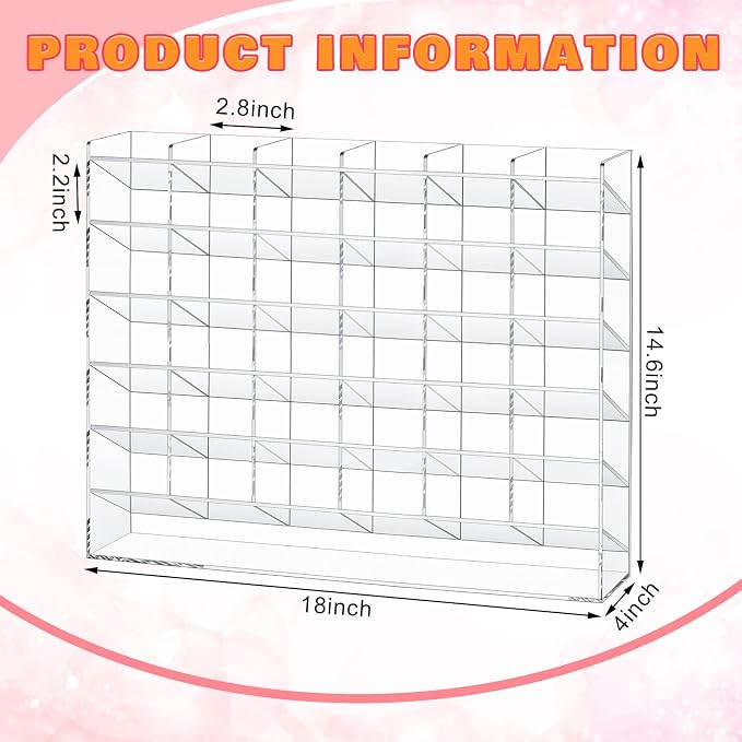 MotiMind Acrylic Pen Organizer Storage for 420 Markers Vertical Marker Organizer Acrylic Pen Display Holder for Office Desk Desktop Stationery Pencil Storage, Clear, 18 x 4 x 14.5 Inch - Image 2