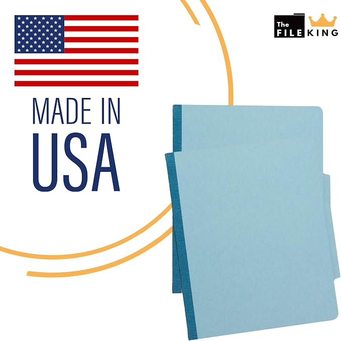 The File King Classification Folders 2 Dividers Letter Size - Pale Blue, 10 Pack | Pressboard Classification Folder | 2-Inch Expansion | Made in USA | Medical File Folders with Dividers and Prongs - Image 5