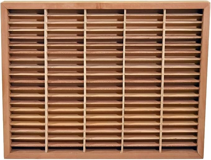 Kingdom Unfinished Wooden Cassette Tape Storage Rack, Audio Cassettes Organiser/Holder for Stamp Pads, Playing Cards, 100 Slots - Image 5