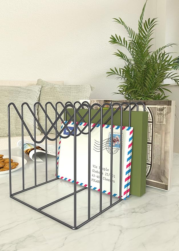 2 Sets File Organizer for Desk,File Sorter Organizer,File Folder Holder/Rack/Stand,Desktop Record/Clipboard Holder,8 Sections Storage,Anti-Scratch/Rusty,Metal Stable Holder,Black - Image 3